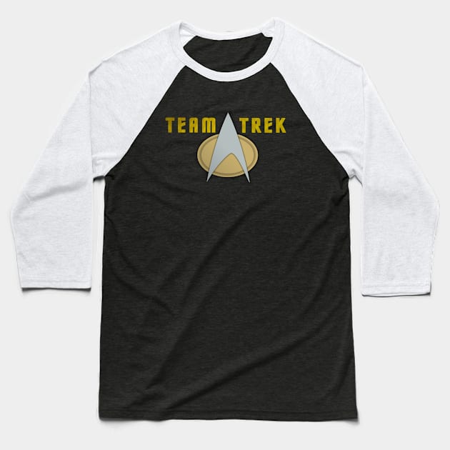 TEAM TREK - Schmoedown Shirt Baseball T-Shirt by Jason Inman (Geek History Lesson)